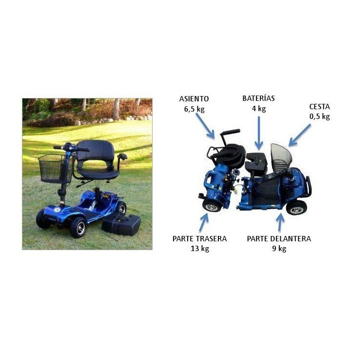 Scooter electrico ligero desmontable Litium 3 Ruedas