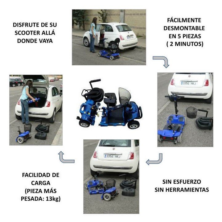 Scooter electrico ligero desmontable Litium 3 Ruedas