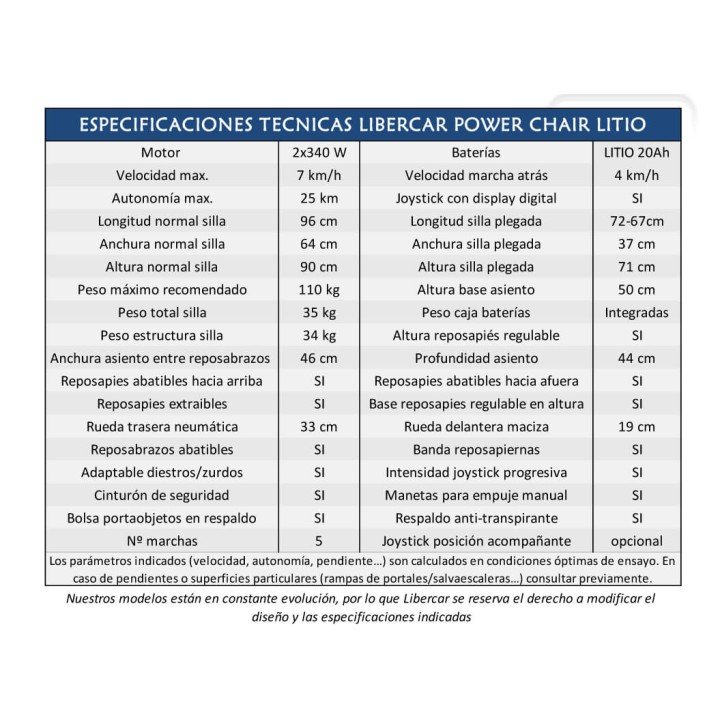 Nueva Silla de Ruedas Eléctrica Power Chair LITIO
