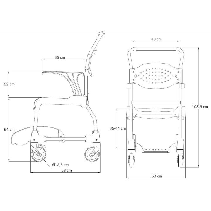 Silla de Ducha, Baño,Inodoro y WC MOEM - Tecnimoem - Ortopedia en Linea