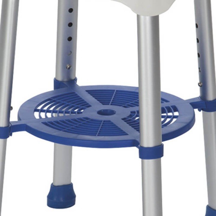 Taburete Baño Turín Azul 4 Patas Inoxidable Giratorio