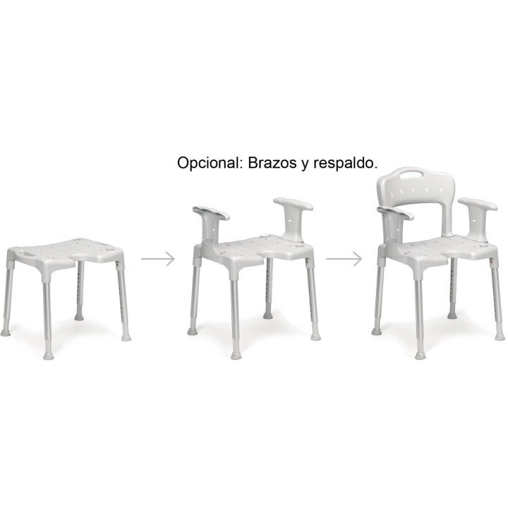 Taburete Baño Swift Blanco 4 Patas Inoxidable Estable