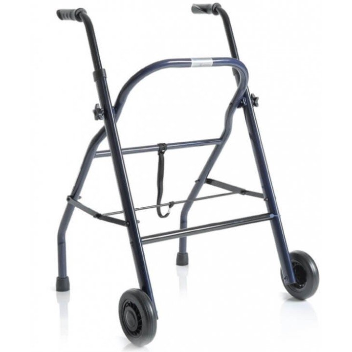 Andador Rollator Plegable 2 Ruedas Fijas Empuñaduras 136KG