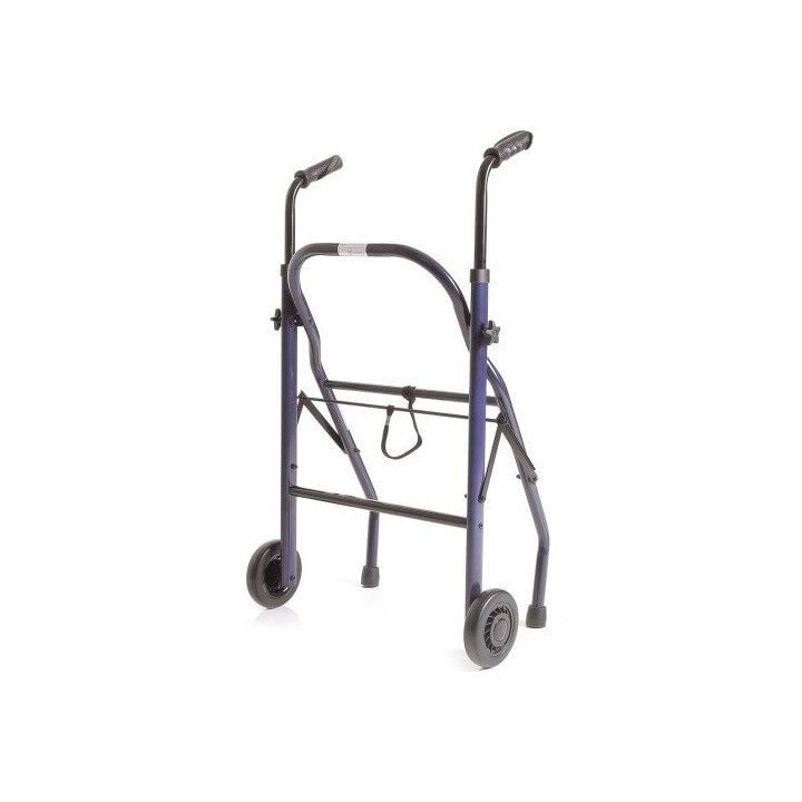 Andador Rollator Plegable 2 Ruedas Fijas Empuñaduras 136KG