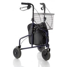 Rollator Cesta Nylon Frenos 3 Ruedas Azul