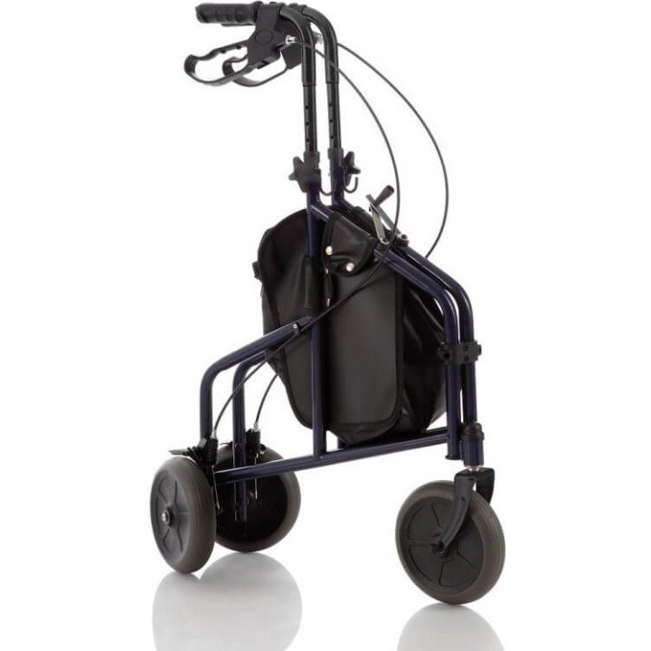 Rollator Cesta Nylon Frenos 3 Ruedas Azul