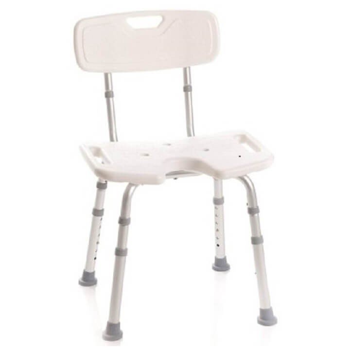 Silla Ducha Respaldo 110KG Aluminio Anodizado Agujero