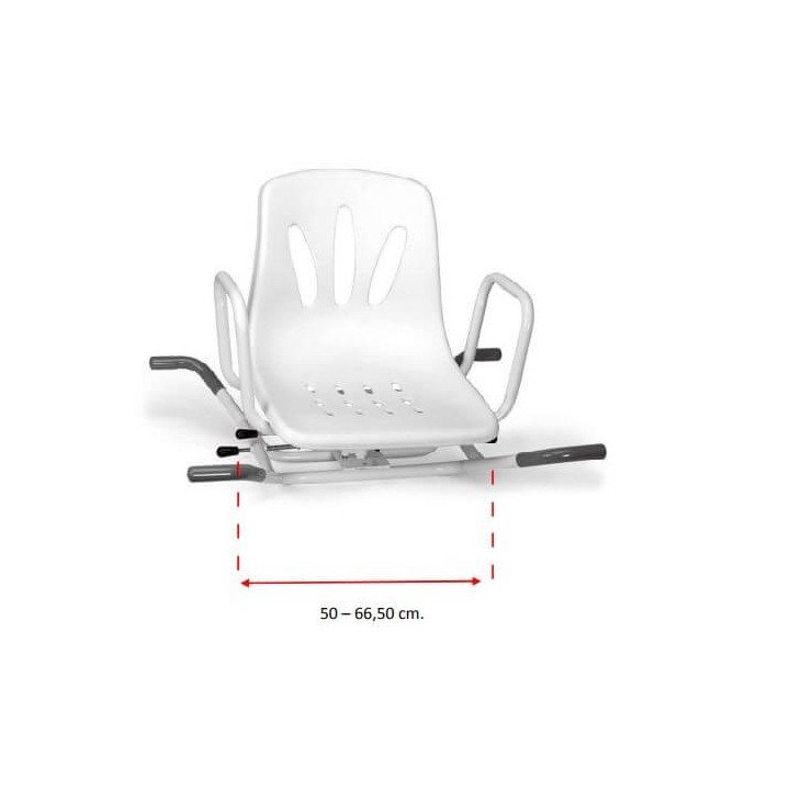 Asiento Giratorio Bañera Acero Inoxidable Blanco 100KG