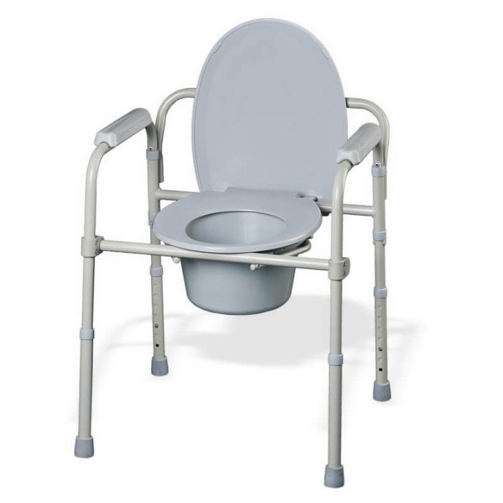 Silla de Servicio Plegable Casa Inodoro Gris