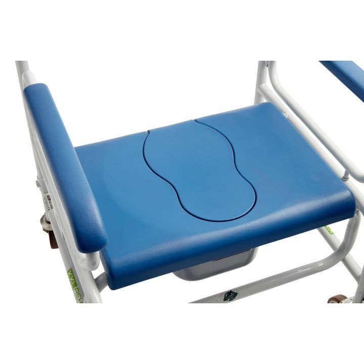 Silla Ducha XL Samoa Azul 325Kg Reposapiés Acero Resistente