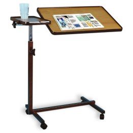 Mesita Doble Tablero Basculante Marrón Bordes Anticaída