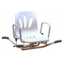 Silla Bañera Giratoria Blanco Plástico 4 Posiciones Bloqueo