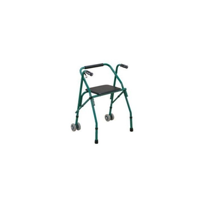 Andador 2 Ruedas Plegable Asiento Interiores Regulable