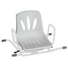 Asiento Giratorio Bañera Acero Inoxidable Blanco 120KG