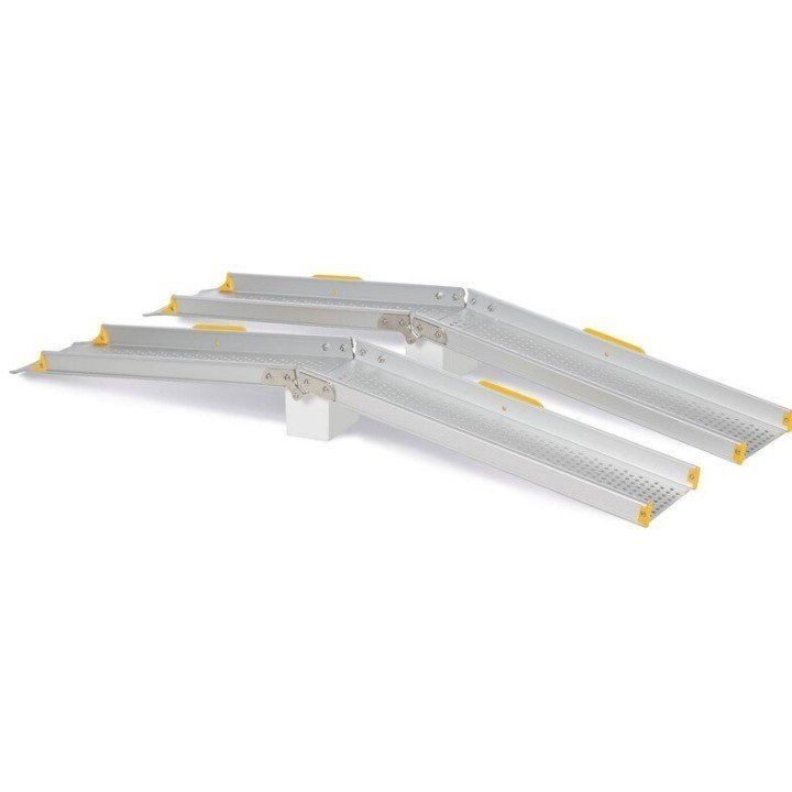 Rampa Plegable Silla Ruedas 2 Railes Aluminio