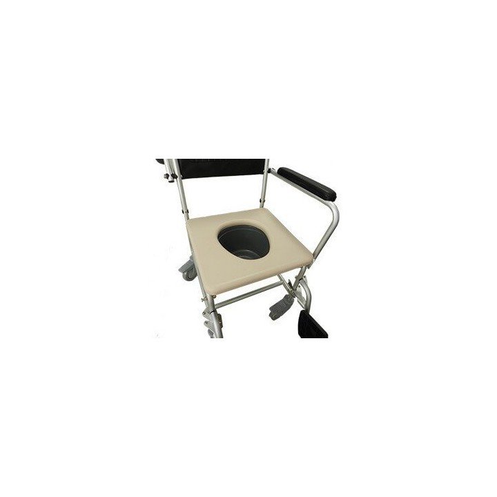 Silla WC Aluminio Tapizada Con Ruedas