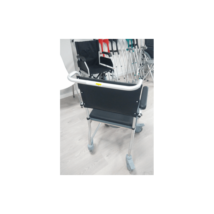 Silla WC Aluminio Tapizada Con Ruedas