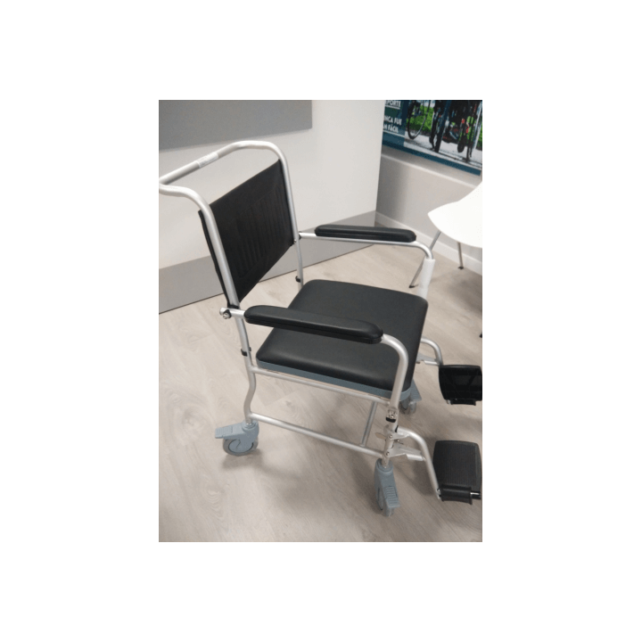 Silla WC Aluminio Tapizada Con Ruedas