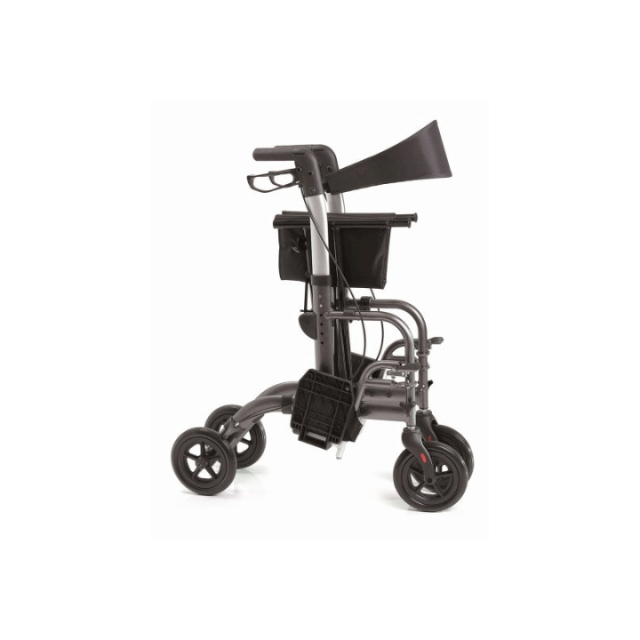 Andador convertible en silla de ruedas