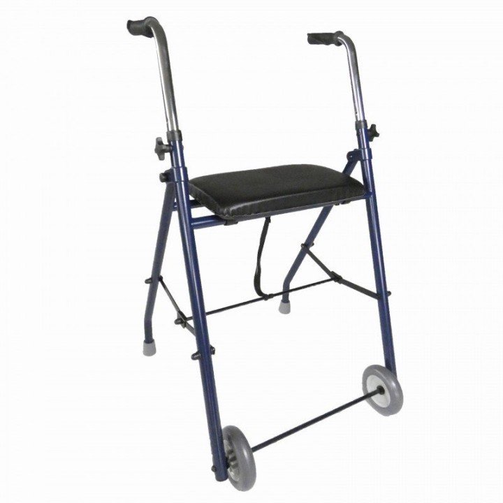 Caminador Plegable Mini Rolator Azul 100KG Asiento