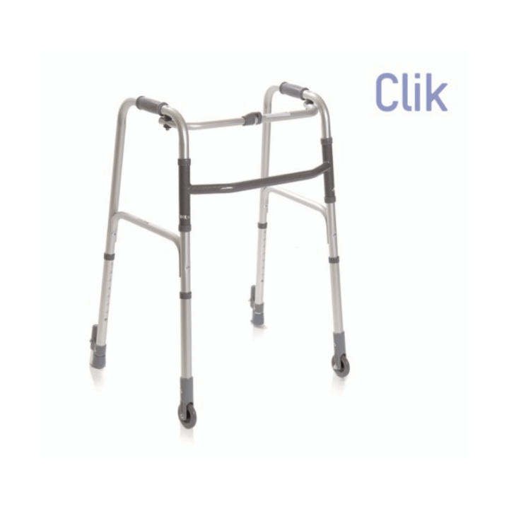 Andador plegable de 2 ruedas fijas