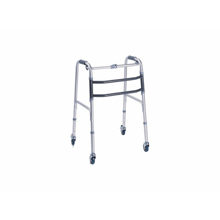 Andador plegable de 4 ruedas giratorias