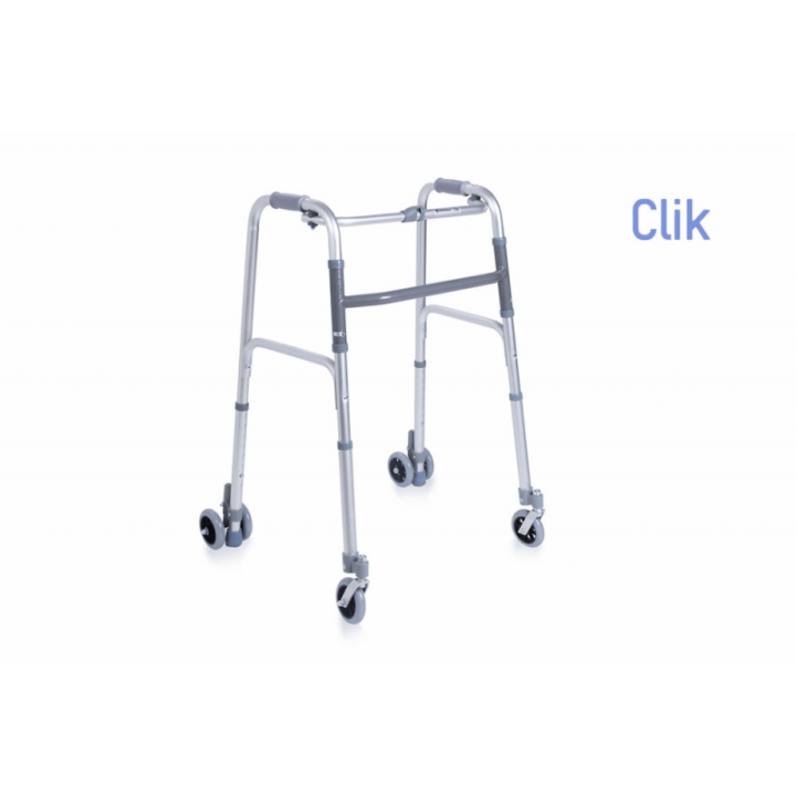 Andador plegable de 4 ruedas, 2 dobles