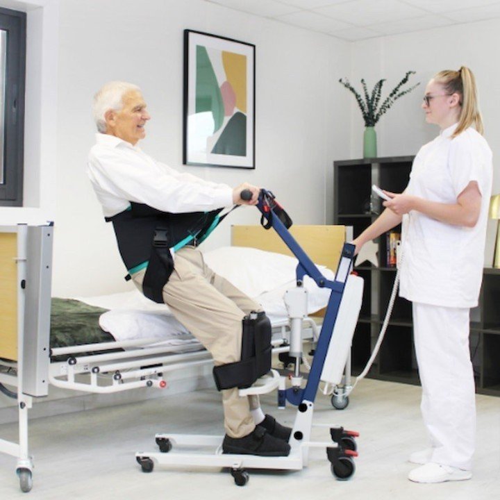 Grúa de bipedestación 'Way up Blue' con arnés