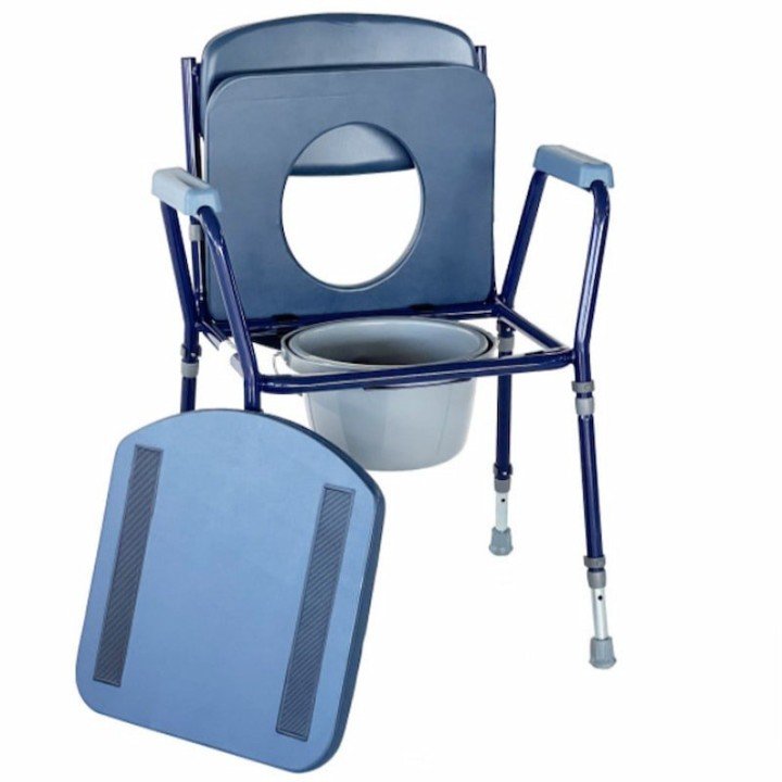 Silla WC Club Azul 100KG Tapadera Altura Graduable