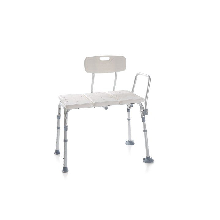 Silla Transferencia Bañera Blanco Aluminio Anodizado