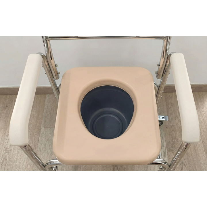 Silla de ruedas inodoro y ducha con ruedas aluminio