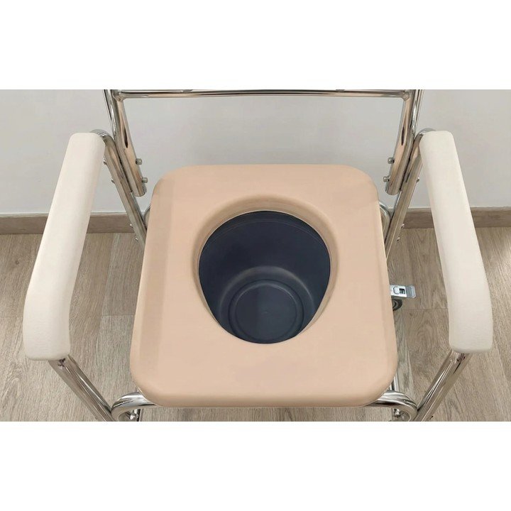 Silla de ruedas inodoro y ducha con ruedas aluminio