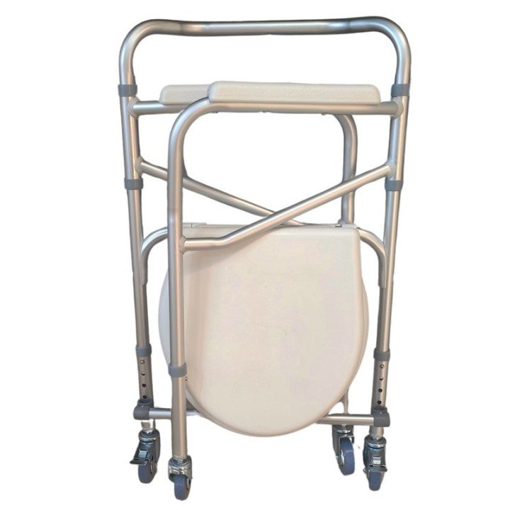 Silla con Inodoro de Aluminio Plegable
