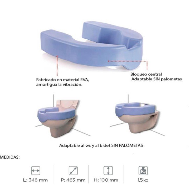 Elevador WC 10 cm bloqueo central