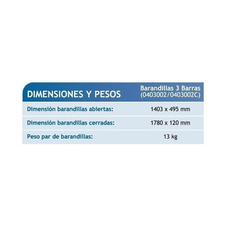 Barandillas plegables de 3 barras cromadas
